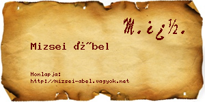 Mizsei Ábel névjegykártya
